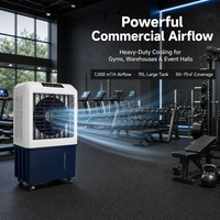 Refroidisseur d'air mobile pour armoire commerciale, pour hall d'exposition, réservoir d'eau de 70 L, réglage à 3 vitesses, fonctionnement silencieux