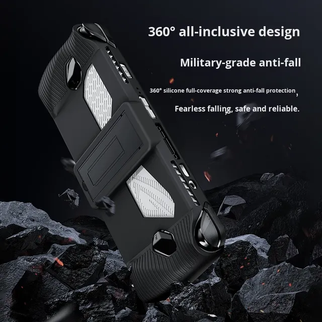 Jemdo ASUS ROG Ally/X Game Console Protective Case with Silicone Shell Tempered Glass Film Explosion-Proof & Custom Logo