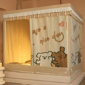 Nouvelle moustiquaire de luxe pour chambre d'enfant avec fermeture éclair anti-chute, support de lit double, moustiquaire de dessin animé, tente de lit double pour la maison - Product Image 3