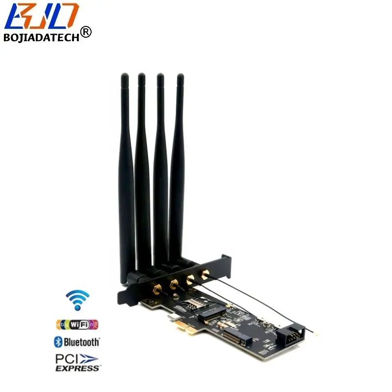 Carte adaptateur sans fil PCI-E 1X vers NGFF M.2 Key-B & Key A + E avec 4 antennes pour modem 3G 4G LTE et module Wifi BT
