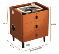Meubles de chambre à coucher et de salle à manger modernes, intégrés, en bois massif, multifonctionnels, avec tiroirs de rangement, haut-parleur Bluetooth, table de chevet LED