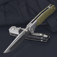 Couteau de poche pliable en acier D2, manche G10, haute dureté, tactique, pour la chasse en plein air, personnalisable avec support OEM