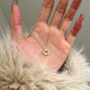 Collier pendentif cercle fleur en zircone 5A avec chaîne à maillons en argent 925, vente directe d'usine Dylam Jewelry, idéal pour cadeau de fête pour femme - Product Image 3