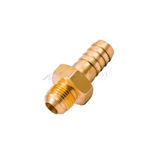 ข้อต่อทองเหลืองแรงดันสูง 3/8"*3/8" แบบตัวผู้ JIC 45 องศา °   ข้อต่อสายยางแบบปลายบานเกลียว BSPT สำหรับเรือยอชท์ ผลิตในไต้หวัน - Product Image 3