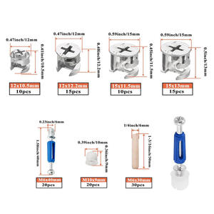 מנעולי מצלמת רהיטים 120 מחשבים 3-in-1 גלגלים אקסצנטרי ברגים חלקי חומרה טוויסט מנעל מחברים ארון/מגירה/שידה - Product Image 2