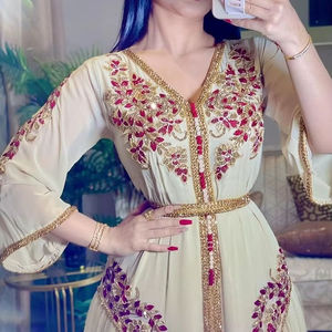 Muslimische Eid Damen Zweiteiliger Anzug Kleid Bestickte Diamant Abaya Partykleider Luxus Abaya Kaftan Elegante Zweiteilige Abaya - Product Image 1