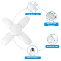 Lampes suspendues pliables en forme d'éventail E27, 60W, 100 LED, ampoule LED sans scintillement, AC 220V/85-265V, angle réglable à 90 degrés, lampe de plafond