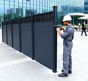 Clôture en WPC personnalisée, résistante à l'eau, antidérapante, repousse les insectes et les <span class=keywords><strong>fourmis</strong></span>, verte, durable, sans entretien, <span class=keywords><strong>pour</strong></span> la terrasse et l'intimité - Product Image 4