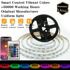 Tira de <span class=keywords><strong>Luces</strong></span> LED <span class=keywords><strong>RGB</strong></span> RGBW 5050, 24V 12V 10mm, Control Inteligente por WiFi y Bluetooth a través de Aplicación, Rollo de 5m 10m, Forma Personalizable, Ambiente <span class=keywords><strong>para</strong></span> Dormitorio y Juegos, Multicolor - Product Image 1