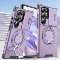 Coque de téléphone antichoc pour iPhone 17 Pro Max Galaxy S25 S24 S23 S22 S21 Ultra avec cache-caméra coulissant et design mat résistant aux chocs