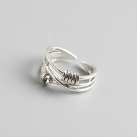Bague pour femme en argent S925, style hip-hop personnalisé, multicouche, torsadée, dynamique, rotative, petit cercle