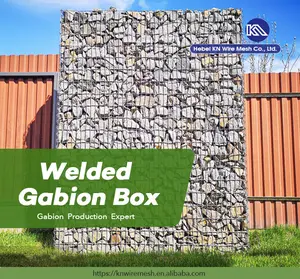 Cesta de Gabião revestida Galfan Gabião soldado fácil de instalar 1X1X1 m para parede de contenção cheia de pedra