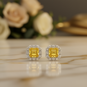 Elegantes pendientes de diamantes de oro de 18 quilates con corte Asscher cuadrado, certificados por GIA, joyería de lujo para bodas para mujeres. - Product Image 2