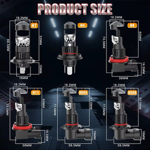 H4โปรเจคเตอร์ LED เลนส์ไฟหน้า LED ขนาดเล็ก H4 LED H7โปรเจคเตอร์เลเซอร์ไฟหน้า H4 LED 9005สำหรับรถยนต์รถจักรยานยนต์ - Product Image 6