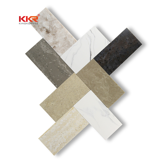 KKR Modern Solid Surface Stone Sheet Fabrication Factory Engineered Terrazo Building Faux Artificial Stone Slab