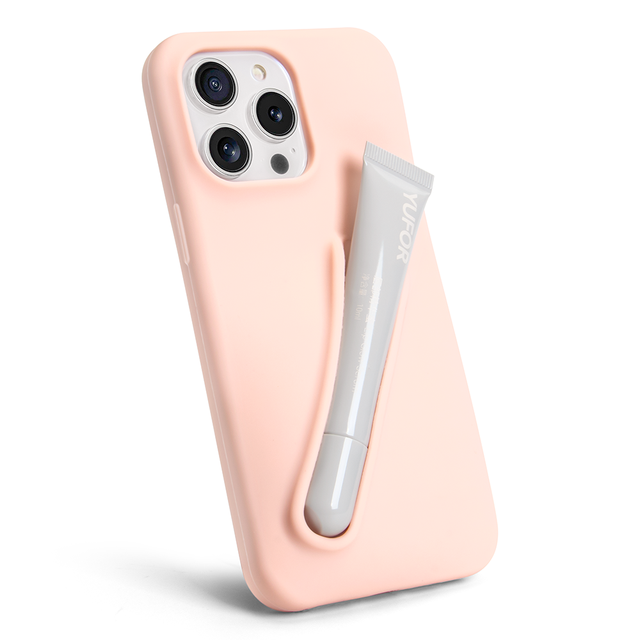 Lip Tint Slot 3D Silicone Phone Case Lip Gloss Lip Balm Make up Holder Phone Cover for IPhone 18 1716 15 14 13 12 11 Pro Max