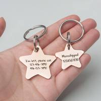 Étoile à cinq branches étiquette pour animaux de compagnie étiquette de chien en acier inoxydable bijoux accessoires bricolage chat étiquette lettrage pendentif pendentif
