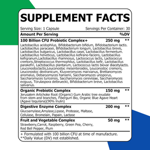 Capsules de probiotiques à marque privée pour femmes avec complexe de fruits et légumes et complexe d'enzymes digestives, peuvent aider à réduire les ballonnements et les gaz - Product Image 6