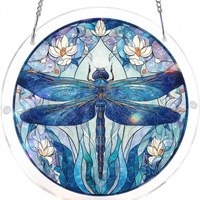 Nouvelle Décoration Suspendue Transfrontalière en Acrylique, Motif Puzzle, Attrape-lumière, Tournesol Doré, Papillon, Fleurs Marines et Reliefs de Prairie
