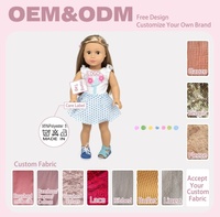 Robe d'été personnalisée pour poupée de 18 pouces, jupe sans manches à volants et à franges, jupe florale, vêtements de poupée OEM, vente en gros