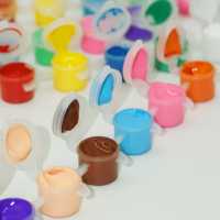 Professionnel Mini pas cher 3ml 5ml 6 12 couleurs bande pots en plastique enfant Non toxique peinture acrylique à base d'eau