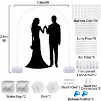 Kit d'arche de ballons blanche, support d'arche de mariage avec bases à eau pour fête d'anniversaire, remise de diplôme, décoration extérieure 2,4 m x 1,8 m