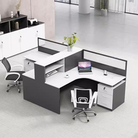 Production professionnelle qualité garantie bureau du personnel simple moderne 4/6 bureau chaise de bureau combinaison mobilier de bureau
