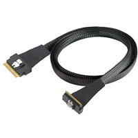 ST-JY PCI-E Ultraport Slimline SAS SFF-8654 8I 74pin Lurus 8654 8I 90 Derajat Kabel Adaptor Tembaga Berlapis Timah untuk Komputer SSD