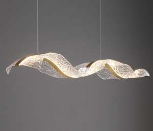 Lustre De Luxo LED Com Lâmpada Pingente De Ouro Duas Cores De Fluxo De Água <span class=keywords><strong>Design</strong></span> Lâmpada Suspensa Criativa para Sala De Jantar - Product Image 5