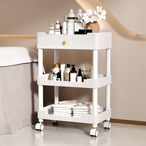 Zxm Factory Wholesale <b>Plastic</b> Trolley Cart for Home Office & Salon Hair Spa for Living Room With <b>Wheels</b> - Product Image 1