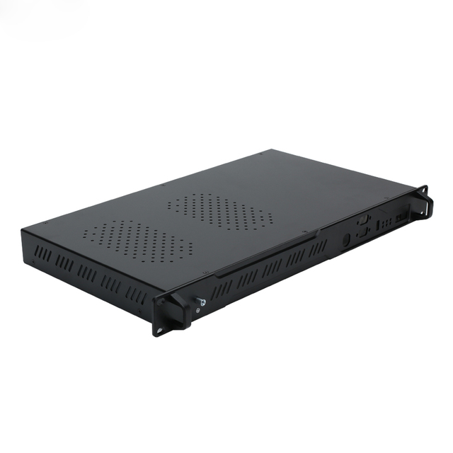 1U 19-Inch Rackmount Black Powder Coated Customizable Aluminum Profile Industrial Micro ATX Server Router Enclosure Chassis Case