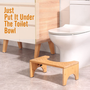 <span class=keywords><strong>Tabouret</strong></span> de toilette anti-dérapant en bambou portable pour enfants et adultes Repose-pieds de toilette accroupi pliable pour salle de bain et hôtel - Product Image 2