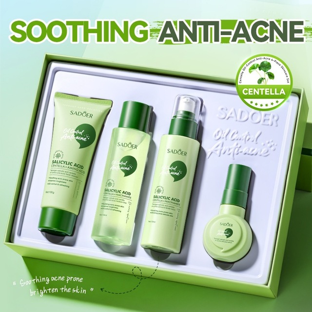 Acne Skin Care Kit for Teenagers Oil Control Four-Piece Unisex Skincare Set with 3-Year Shelf Life