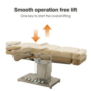 Nouveau design 2026 : Table de massage électrique à 3 moteurs avec base en acier inoxydable argenté et éclairage pour salon de beauté - Product Image 4