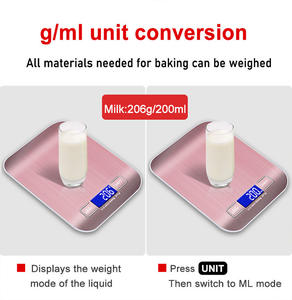 Professionelle Küchenwaage 5000g/1g Hochpräzise mit LED-Anzeige Wasserdichte Lebensmittelwaage zum Backen, Kochen, für Kaffee - Product Image 4