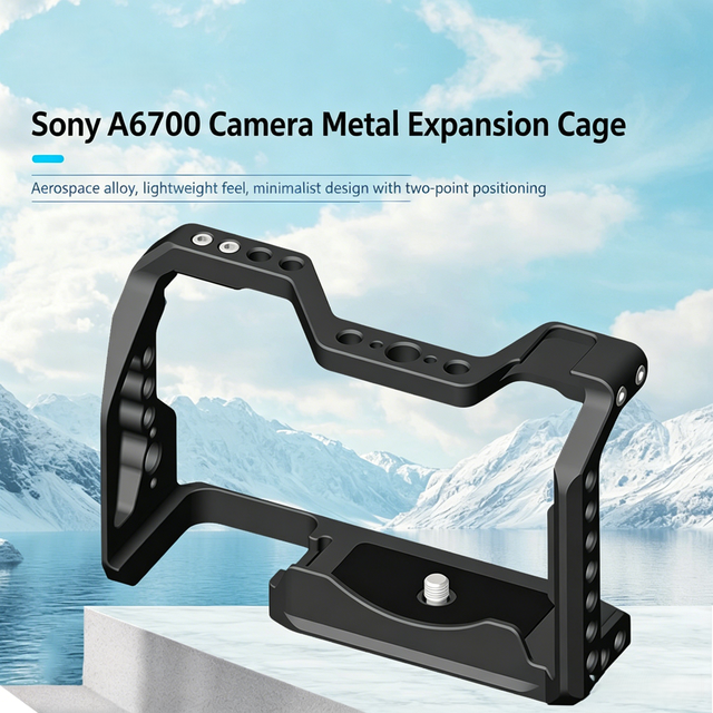 Universal DSLR Camera Cage Video Rig Aluminum Alloy for Live Streaming Stabilizer Cold Shoe ARRI Mount 167x38x123mm 185g