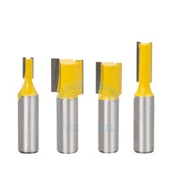 L-N039 4 buah batang YG6, Set mata Router lurus karbida YG6 Diameter 1/2 inci 1/4 inci 3/8 inci 5/8 inci