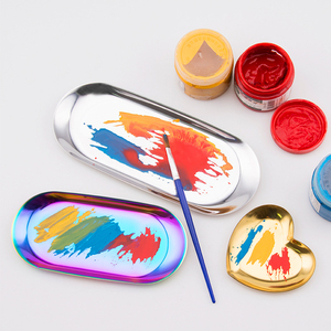 จานผสมโลหะรูปหัวใจสีเงินสีทองแบบกำหนดเองสำหรับการทาสี - Product Image 6