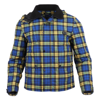 Best Home 5 Zone Chauffée Vestes Automne Hiver En Plein Air À Capuchon Bleu Plaid Veste Chauffée