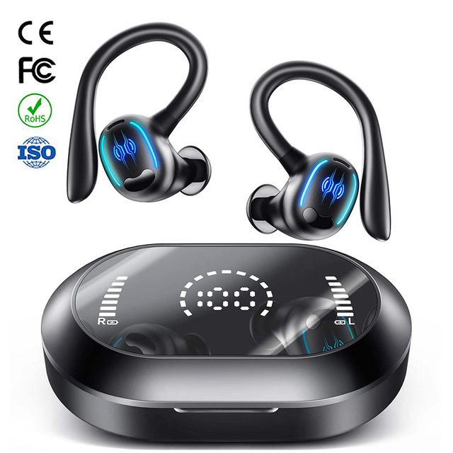 635 Sport Earhook Bluetooth 5.3 Earbuds with CE Rohs for Exercise Fitness IPX7 Waterproof Noise Cancelling TWS Wireless Earphone