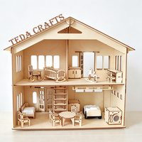 Kit de maison de poupée personnalisable, maison de poupée en bois pour enfants, grande maison de poupée avec ensemble de meubles
