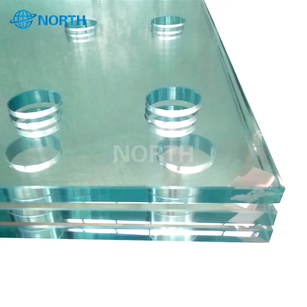 High quality 32 inch transparent tempered glass 2mm led tv table legs