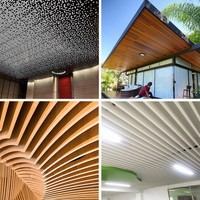 Plafonds décoratifs intérieurs modernes personnalisés, dalles acoustiques en aluminium, faux plafond, panneau insonorisant en métal couleur bois