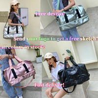 ZY OEM vente en gros grande capacité couleur Nylon sac polochon étanche sport sec humide séparation dames sac polochon week-end sac de sport