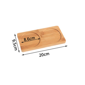 Bambus-Untersetzer-Tablett, Umweltfreundliche Vertiefte Servierplatte mit Mehreren Fächern für Kaffeegetränke und Kleine Pflanzen - Product Image 5