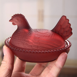Small Crystal Glass Chicken-Shaped Lid <strong>Storage</strong> <strong>Jar</strong> with Cover <strong>for</strong> Candy and Sugar - Product Image 4