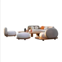 Nordic Teak Sofa Kombination Cloud Sofa Wohnzimmer kleinen Haushalt Licht Luxus Stoff Plattenspieler kreative Designer möbel