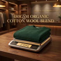 Robe longue maxi personnalisée en coton biologique côtelé lourd et laine, couleur vert foncé, col montant, manches à passe-doigts, pour femme, taille EU