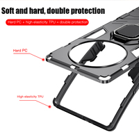 Pour Honor Magic6 Magic 6 5 4 Lite Antichoc Armure Cas Shiled Silicone Métal Anneau Stand Couverture de Téléphone pour Honor X9A X8 X50 X40