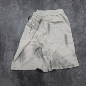 Shorts cargo rétro pour homme en coton 100% personnalisés, effet délavé, poches latérales, pour l'été - Product Image 5